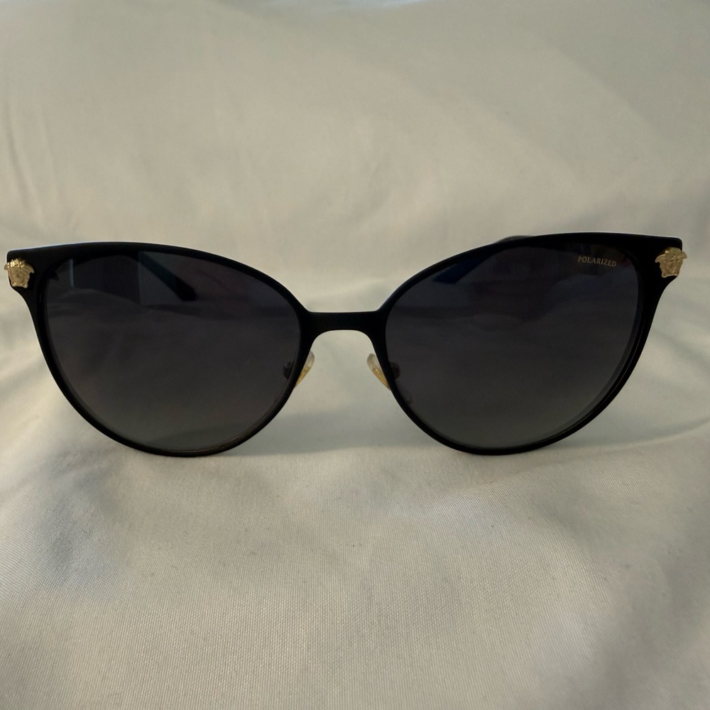 Versace Black Sunglasses with Gold Accents